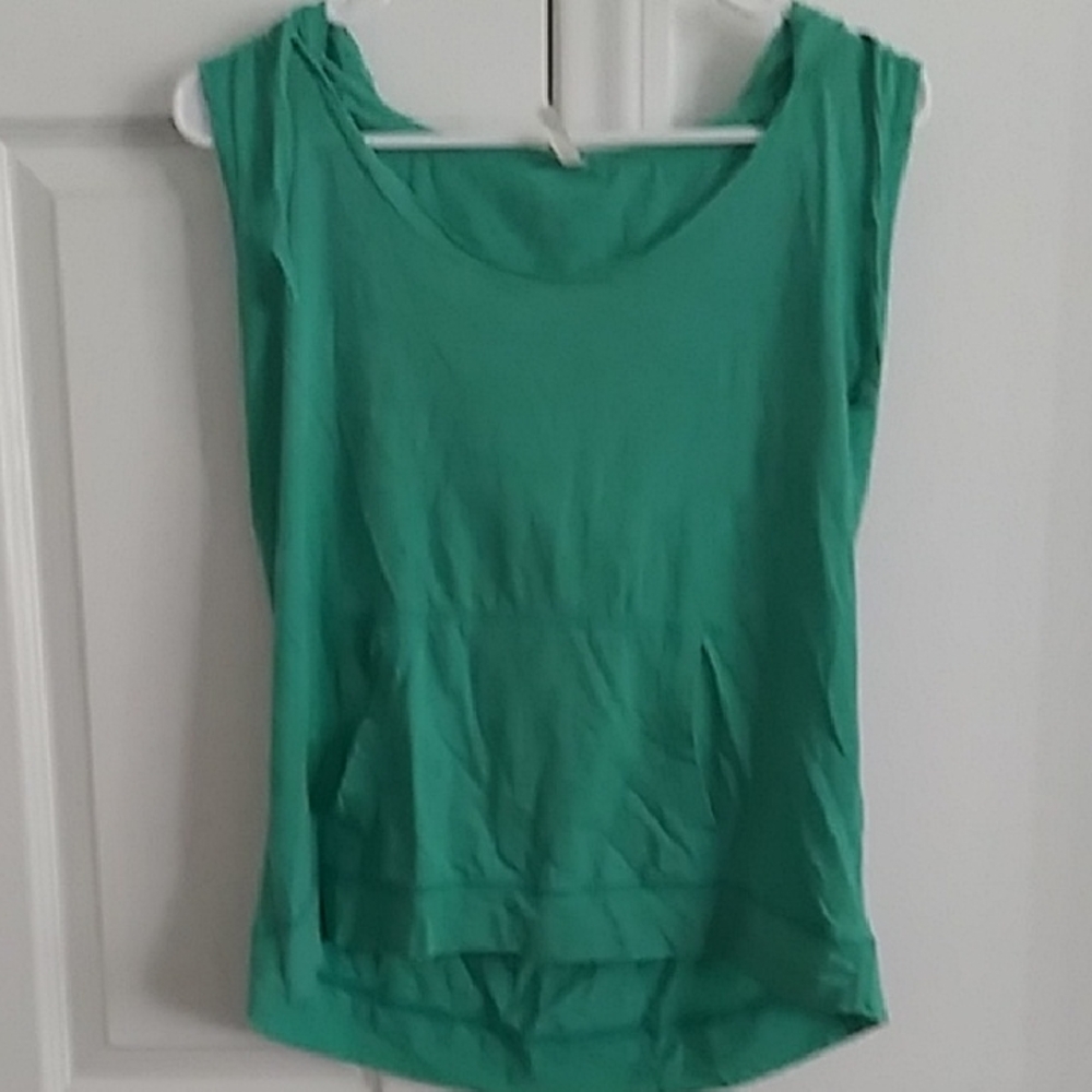 U.S. apparel Vibrant Green Tank Top with Soft Jersey Fabric w/hood.